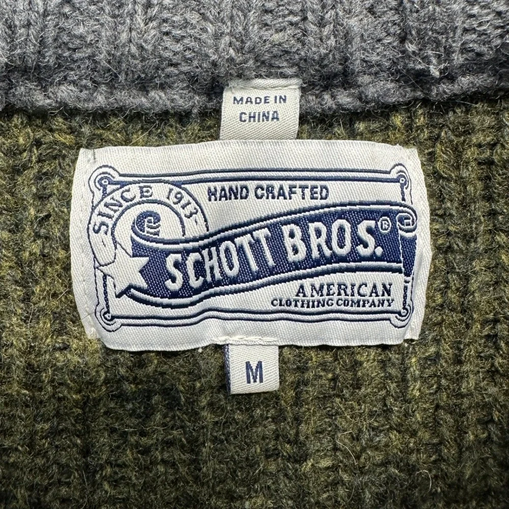 Schott Bros Sweater Gray Wool Blend Reindeer Trees / Mens Medium